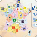 Cleacode, carte des identifiants territoriaux de plaques d'immatriculation